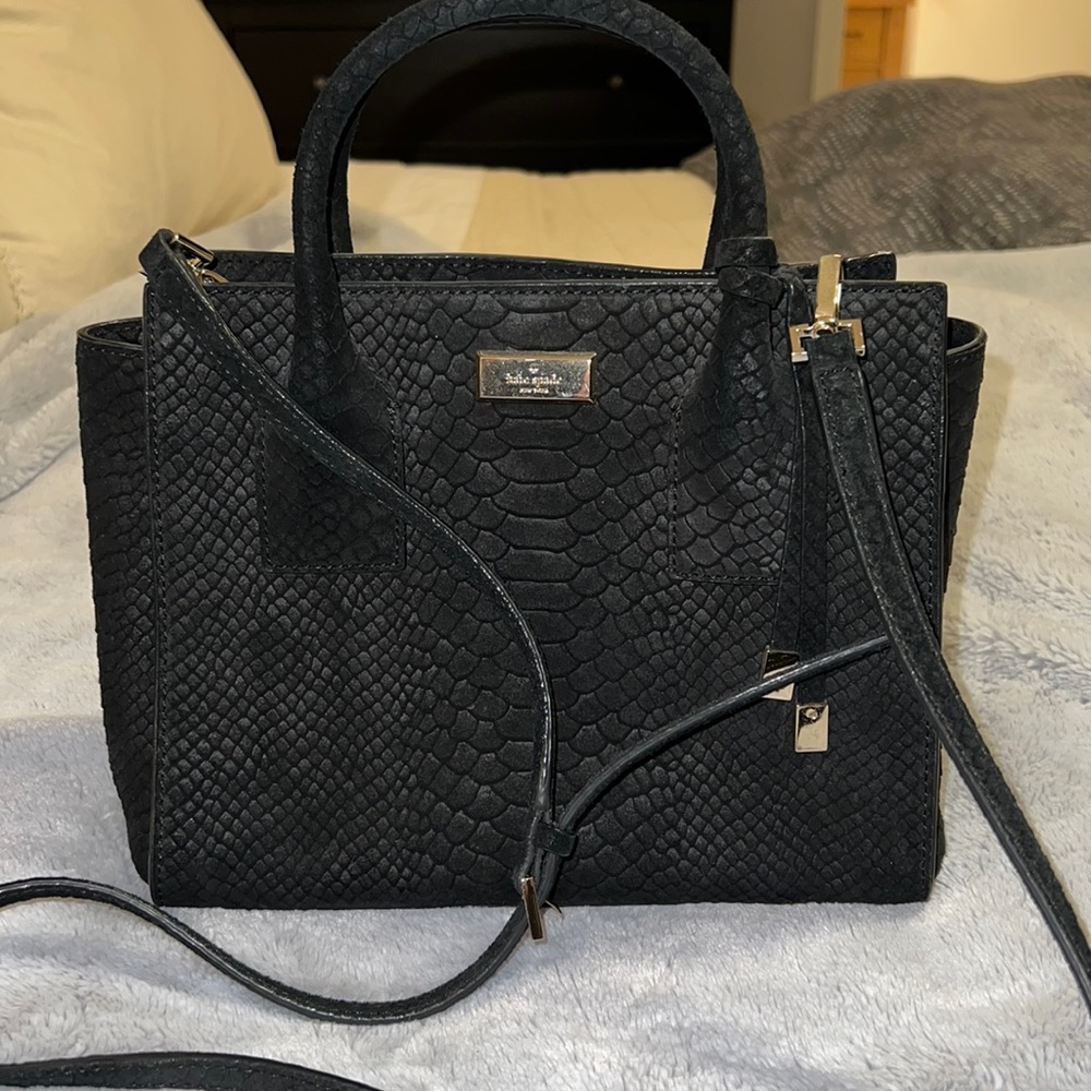 Kate Spade Bags Kate Spade Meriwether Small Snakeskin Suede Tote